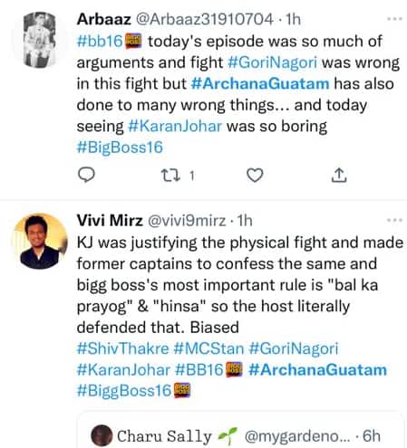 Netizenler, Karan Johar'ı Gori Nagori'yi çarptığı için önyargılı olarak nitelendiriyor ve Gori Nagori'yi fahişe olarak adlandırdıktan sonra bile Archana Gautam'ı DEĞİL