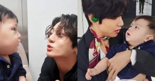Taekook trends as Kim Taehyung and Jungkook’s picture with their manager’s son go viral [View Tweets] 