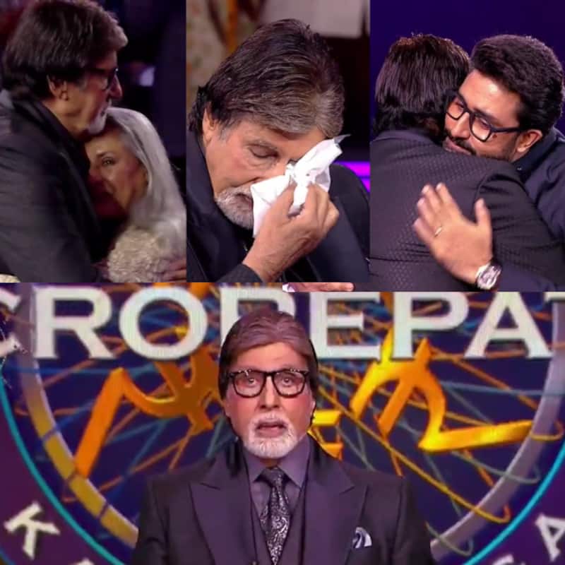 Kaun Banega Crorepati 14: Amitabh Bachchan moved to tears as Abhishek Bachchan-Jaya Bachchan give him surprise on the show [Watch Videos]