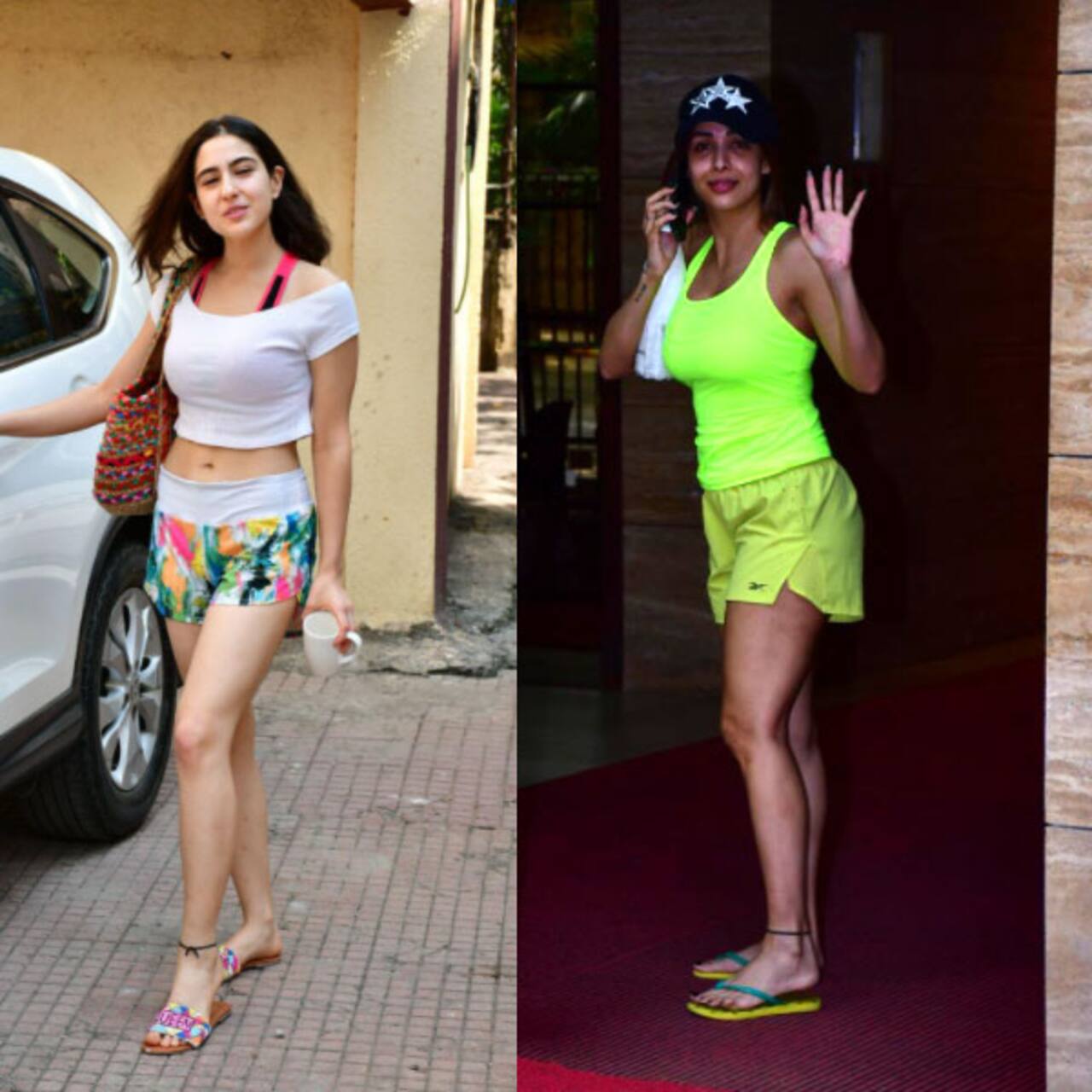 Malaika Arora, Sara Ali Khan head to the gym in super-hot shorts and we ...