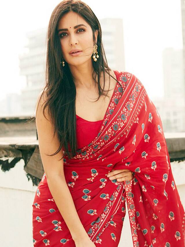 Katrina Kaif's Earthy Print Mixed Saree Gives Ethnic Wear A Modern Touch  For Rohit Shettys Sooryavanshi Promotions