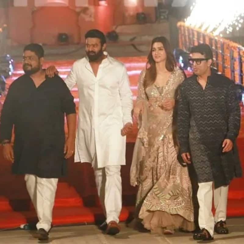 Adipurush teaser: Prabhas and Kriti Sanon's chemistry grab eyeballs as the couple hold hands and walk down the stairs; fans say, 'They look great together'