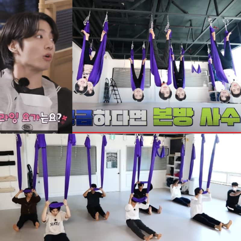 Run BTS returns! Kim Taehyung, Jungkook, Suga and others try fly-yoga; ARMY cannot keep calm [View Tweets]
