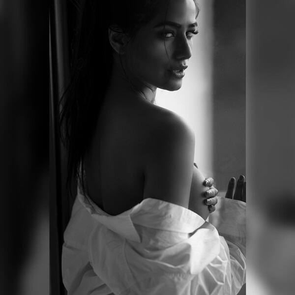 Poonam Pandey goes topless and puts her major assets on display in her latest monochrome photoshoot