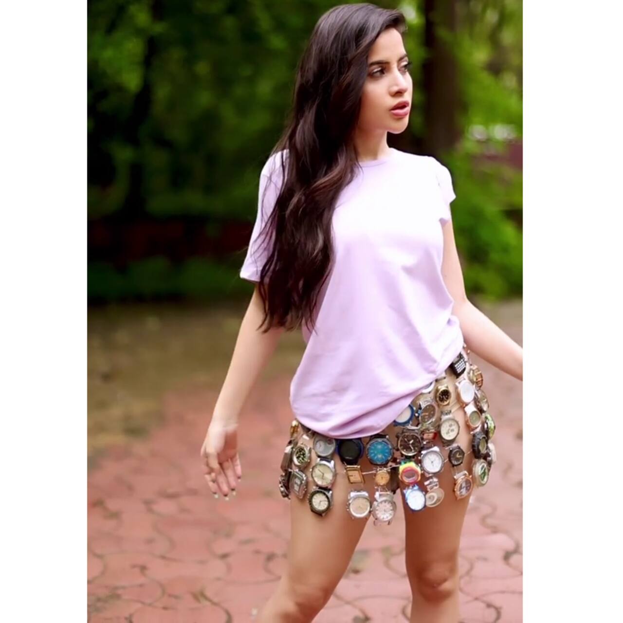 Urfi Javed recycles her skirt with a transparent sheet woven with wrist ...