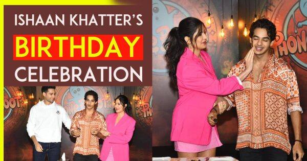 Phone Bhoot oyuncusu Ishaan Khatter, birlikte yıldızları Katrina Kaif ve Siddhant Chaturvedi ile doğum günü pastasını kesti [Watch Video]