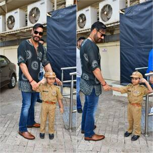 Ajay Devgn से पुलिस की वर्दी में मिलने पहुंचा नन्हा फैन, 'दृश्यम 2' एक्टर को देखते ही किया सैल्यूट