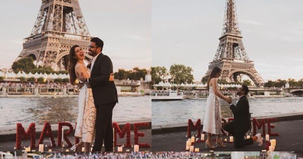 Hansika Motwani, Paris'te erkek arkadaşı Sohael Khaturiya ile nişanlanırken Eyfel Kulesi'nin önünde yüzü kızardı. [View Dreamy Pics]
