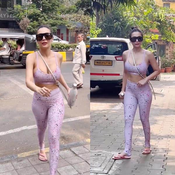 Malaika Arora flaunts her super toned body in a shiny sports bra and  tracks; leaves fans gasping for breath [View Pics]