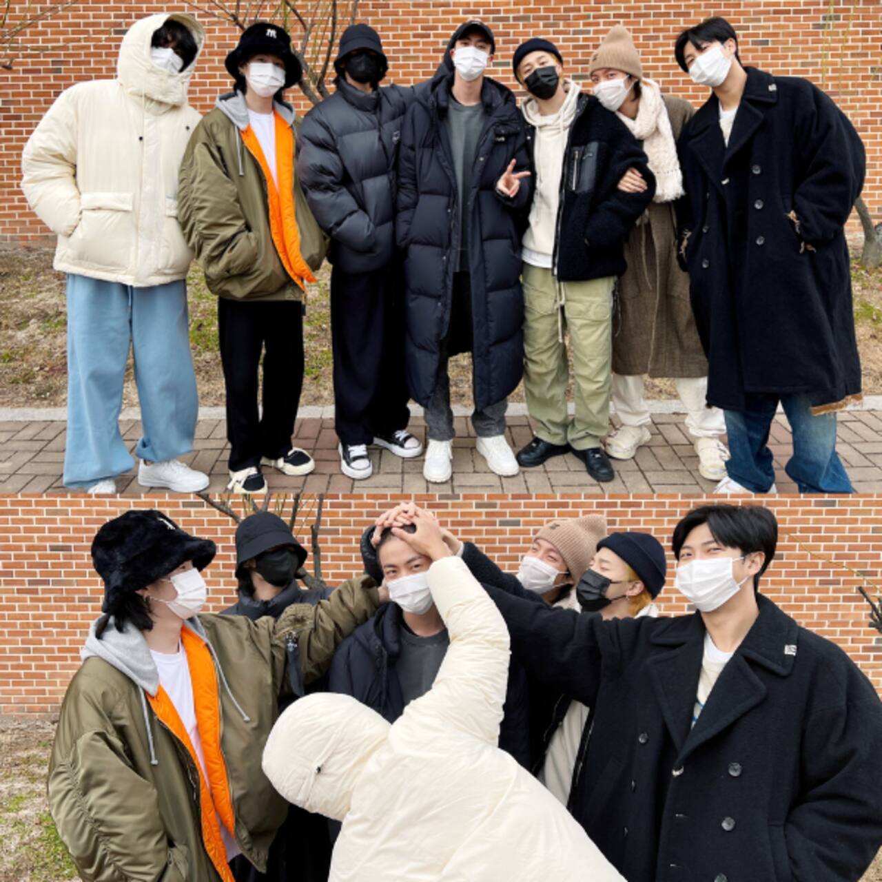 BTS members see off Kim Soekjin aka Jin at the training camp