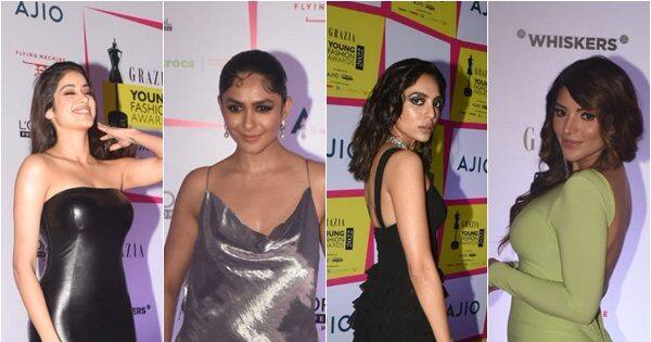 Janhvi Kapoor, Mrunal Thakur and more Bollywood celebs make stylish entries at an award function [View Pics]