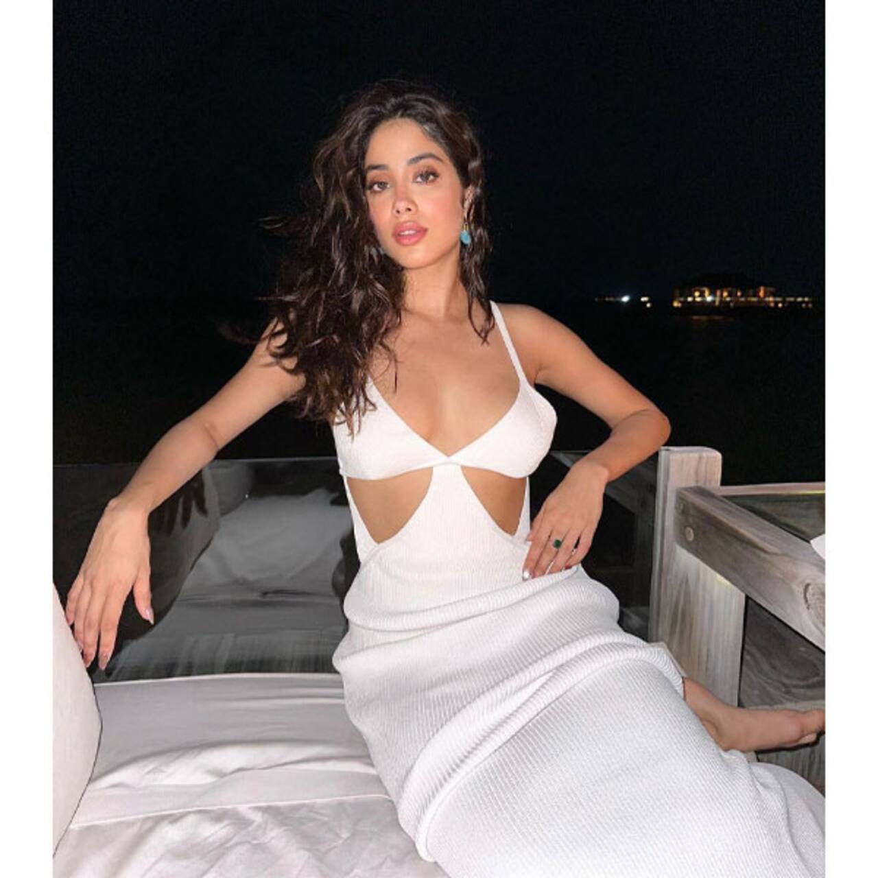 Janhvi Kapoor is a vision in white in this picture.