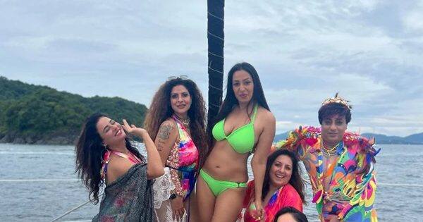 Kashmera Shah stuns in a neon bikini in Thailand as she rings in her 50th birthday with friends [View Pics]