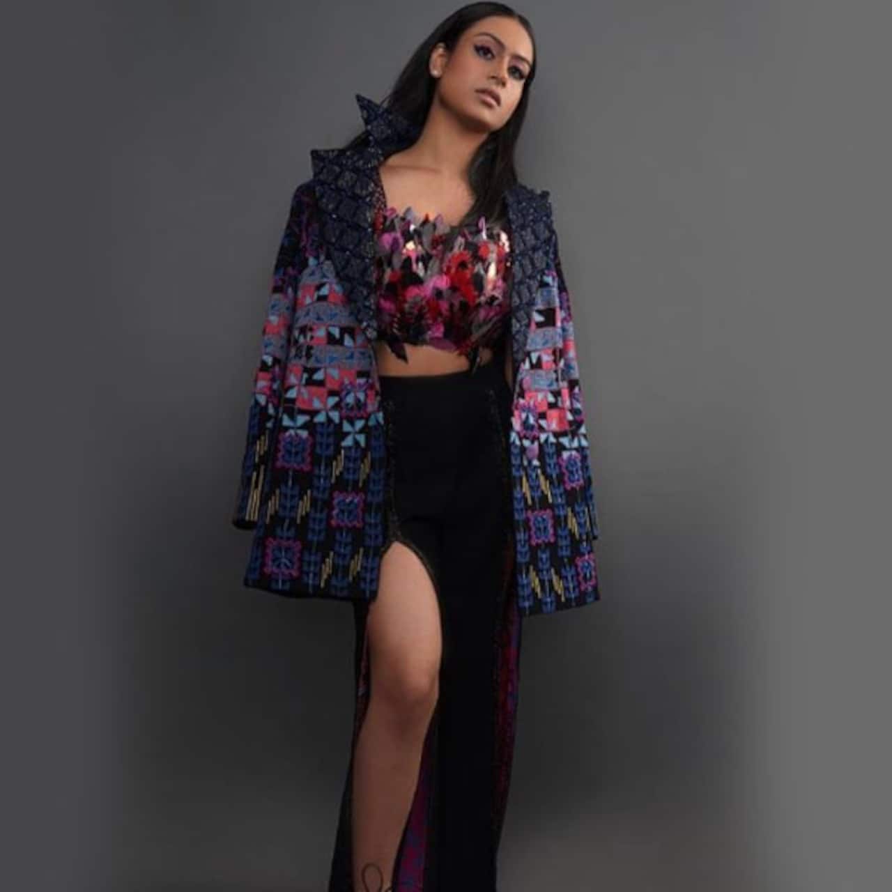 Nysa Devgn looks super-hot in a crop top and thigh-high slit skirt