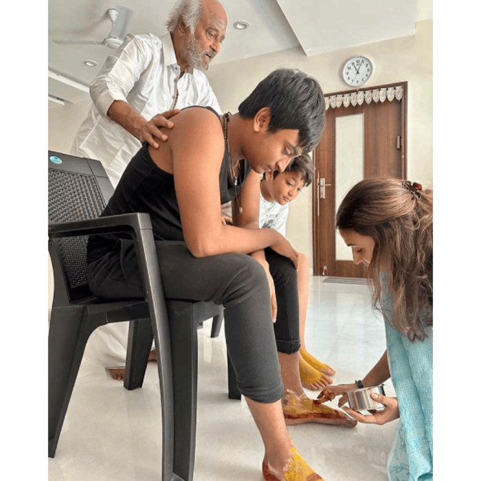 Rajinikanth, Aishwaryaa and grandsons