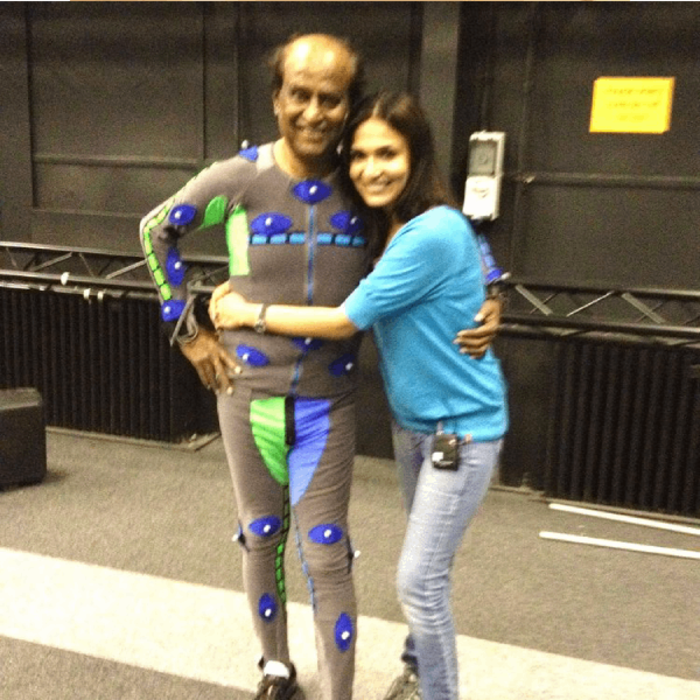 Rajinikanth with Soundarya