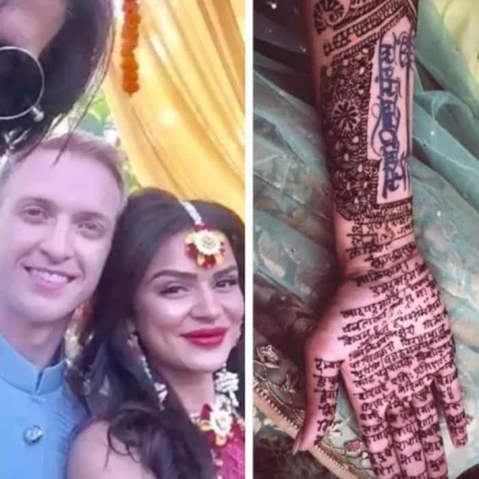 आशका गोराडिया ने ब्राइडल मेहंदी में लिखवाए थे श्लोक
