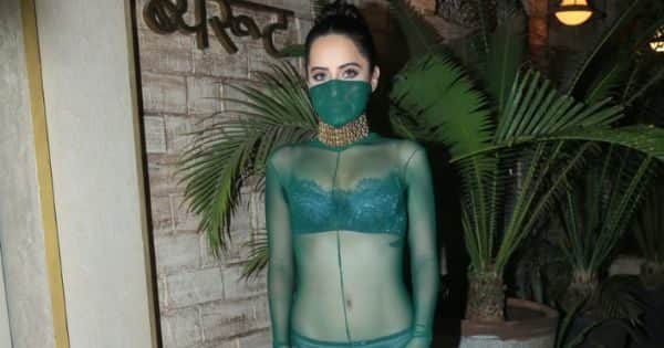 Urfi Javed steps out in a green sheer net catsuit over a lingerie set and we don’t know how to react [Watch Video]