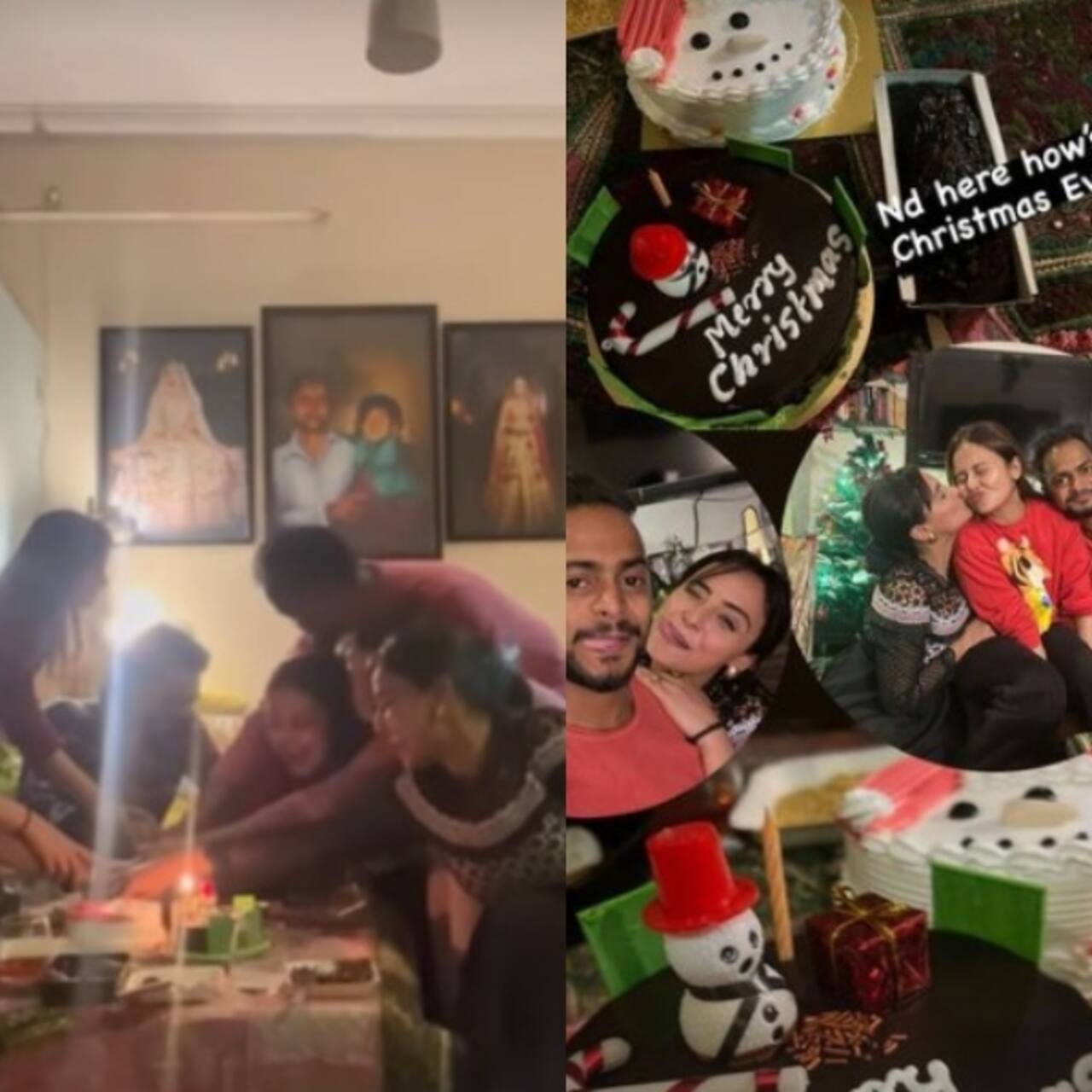दोस्त के साथ काटा केक