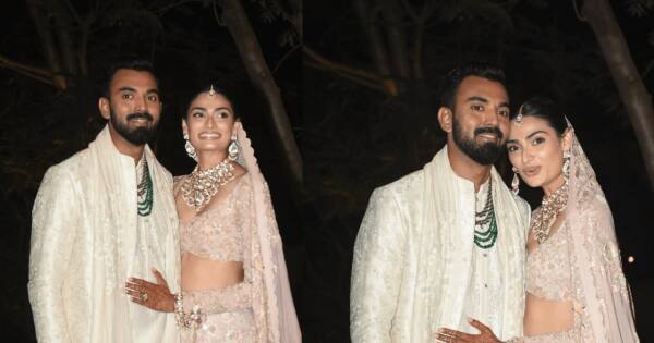 Athiya Shetty-KL Rahul wedding: Couple makes first public appearance as Mr and Mrs; look the happiest as they pose for shutterbugs [VIEW PICS]