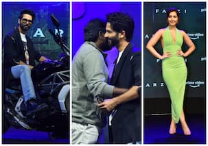 Farzi Trailer: शाहिद कपूर ने बाइक पर मारी धांसू एंट्री, विजय सेतुपति ने लगाया गले, देखें वायरल फोटोज