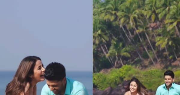 Shehnaaz Gill falls down as she and Guru Randhawa goof around at the beach; fans in love with their chemistry