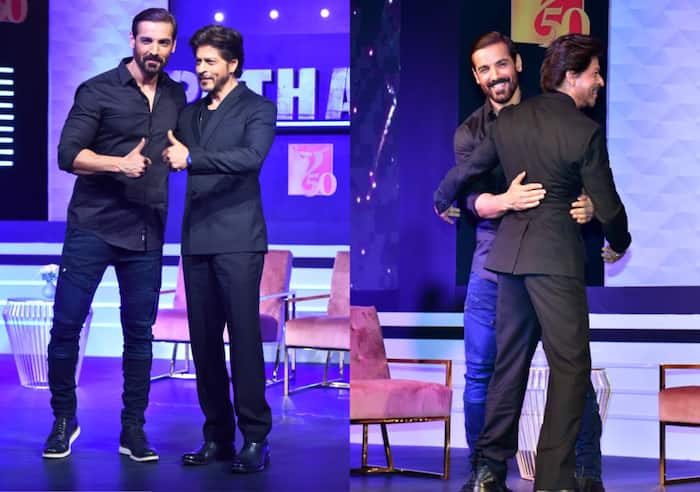 Pathaan success celebration and press conference: John Abraham-Shah Rukh Khan 