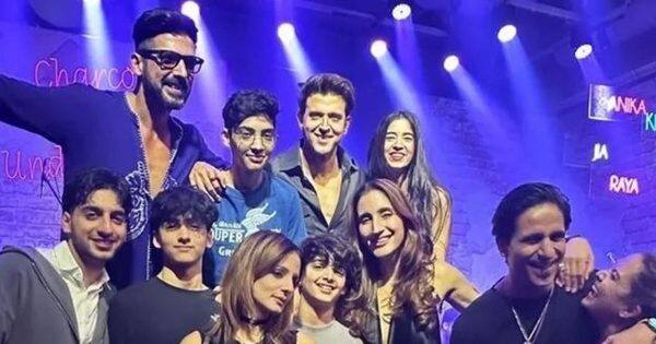 Hrithik Roshan-Sussanne Khan cheer on their kids at a fun musical night; Saba Azad, Arslan Goni, and more join the jam session [View Pics]
