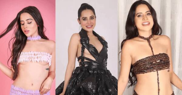 Garbage bags to artificial nails: 7 times Urfi Javed made outfits using unthinkable materials and left everyone surprised with results [VIEW PICS]