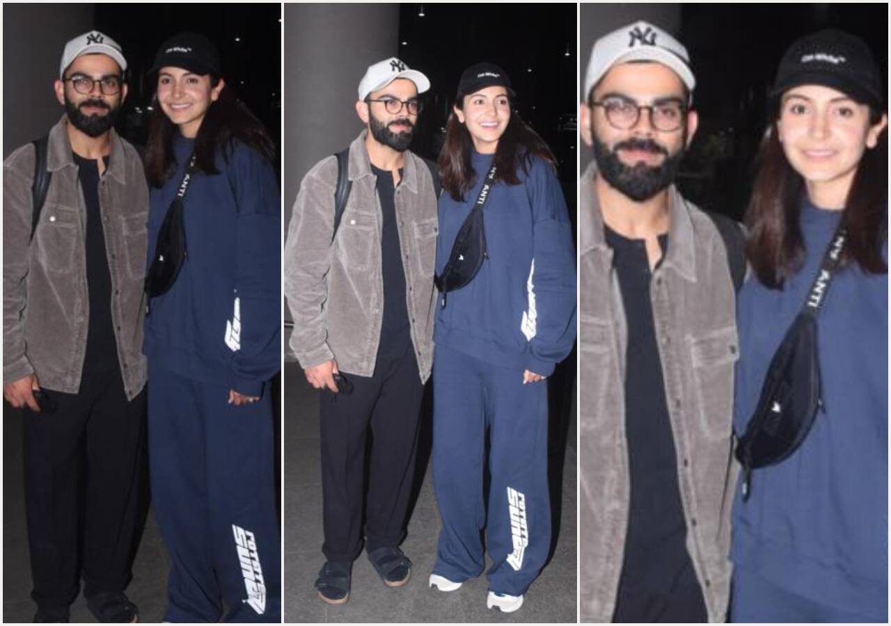 मुंबई एयरपोर्ट पर स्पॉट हुए अनुष्का शर्मा और विराट कोहली