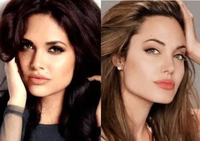 Esha Gupta and Angelina Jolie
