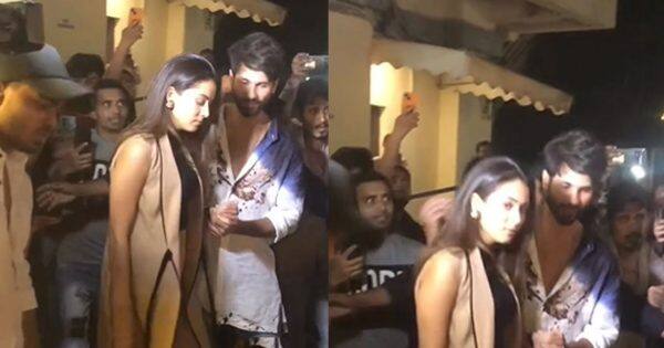 Shahid Kapoor turns bodyguard for wife Mira Rajput as they get mobbed after watching Shehzada [View Pics]