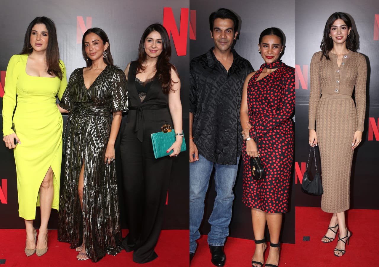 Maheep-Seema-Bhavana, Rajkummar and Patralekha, Khushi Kapoor pose for paps at the Netflix Networking Party 