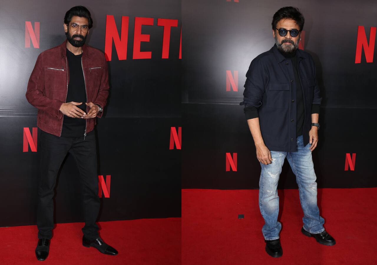 Rana Daggubati and Venkatesh look dashing as they pose at the Netflix Networking Party