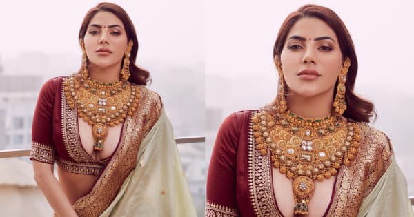 Bigg Boss 14'ün ünlüsü Nikki Tamboli, geleneksel sari fotoğraf çekiminde riski başka bir düzeye taşıyor; aktrisin cesur bluzu aşırı tepkiler alıyor [View Pics]