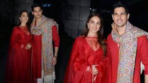 Sidharth Malhotra-Kiara Advani: शादी के बाद लाल रंग के कपड़ों में बेहद ही सुंदर लगे कपल, मीडिया को बांटी शादी की मिठाई