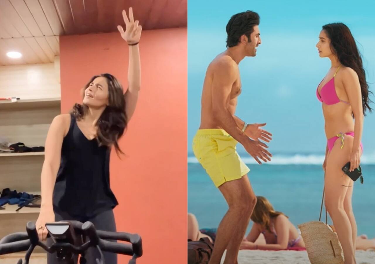 Tu Jhooti Main Makkaar: Alia Bhatt promotes husband Ranbir Kapoor's song Tere Pyaar Mein in a unique way; we cannot get over her workout glow [Watch]