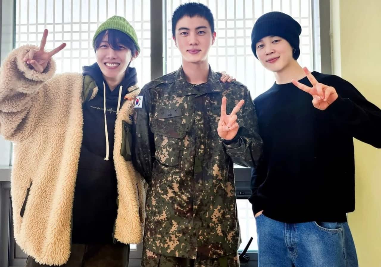 Taehyung shares first pictures of BTS reunion with Jin and J-Hope