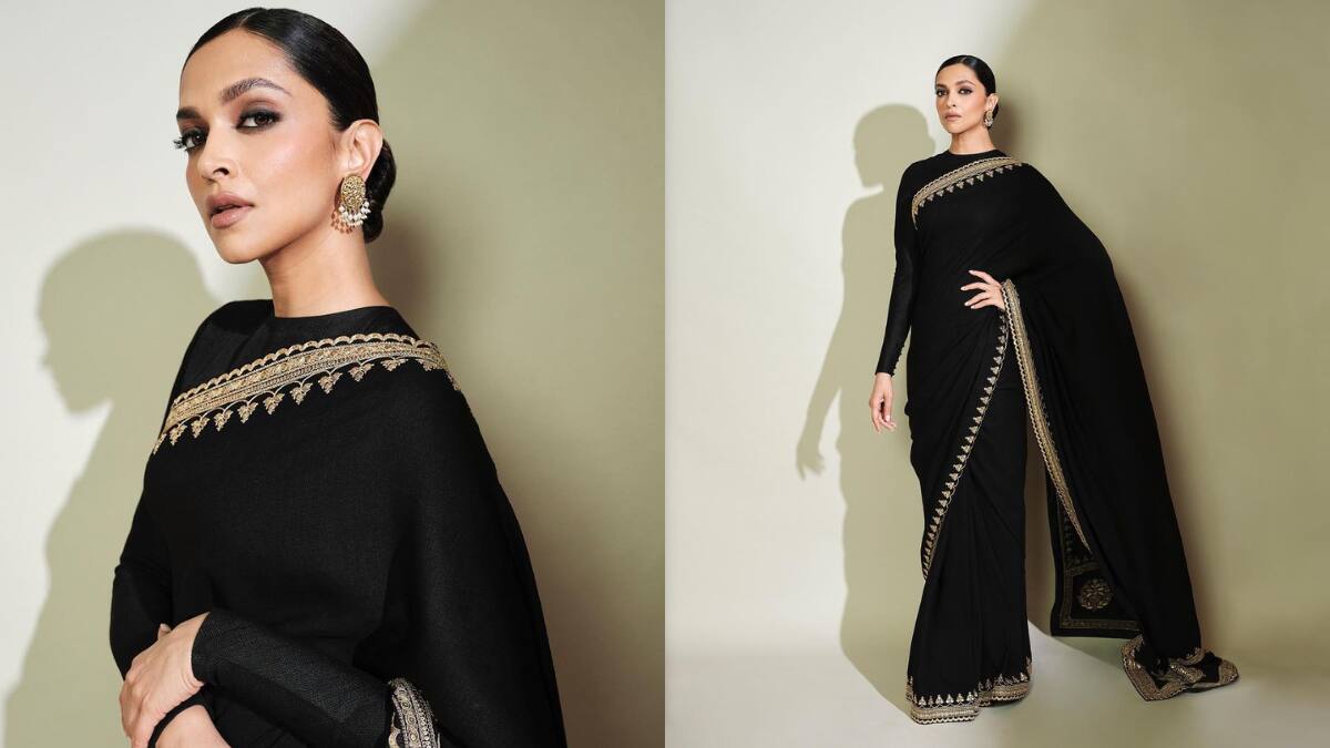 Hand Embroidery Black Karishma Kotak Black Saree WJ68721