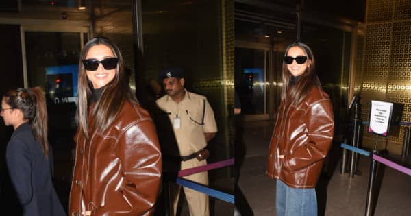 Deepika Padukone flaunts airport style in a sleek leather jacket, denim and shades; netizens say, ‘March ki garmi me…’