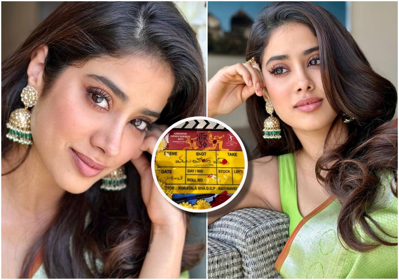 NTR 30: जाह्नवी कपूर ने शुरू की एनटीआर 30 की शूटिंग, मुहूर्त पूजा के सामने आईं फोटोज