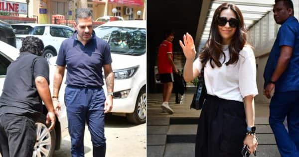 Karisma Kapoor seen with ex-husband Sanjay Kapur and his wife, Priya Sachdev as they step out to celebrate the birthdays of Samaira and Kiaan [View Pics]