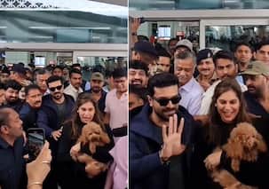 Ram Charan protects pregnant wife Upasana from a huge crowd as fans go berserk seeing them return after Oscars 2023 win [Watch video]