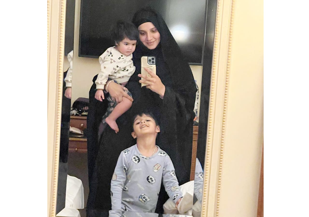 Sania Mirza takes a mirror selfie with her son Izhaan at Mecca.