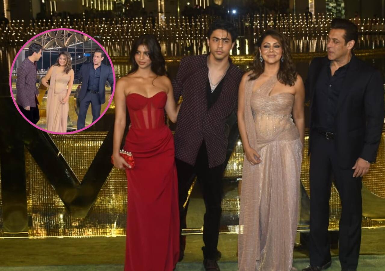 Salman Khan calls Shah Rukh ka beta Aryan Khan to click with him as he walks away after posing with Suhana and Gauri [Watch video]
