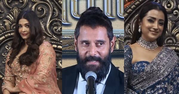 Aishwarya Rai Bachchan, Trisha Krishnan, Vikram volent les cœurs avec leurs apparitions élégantes lors du lancement [View Pics]
