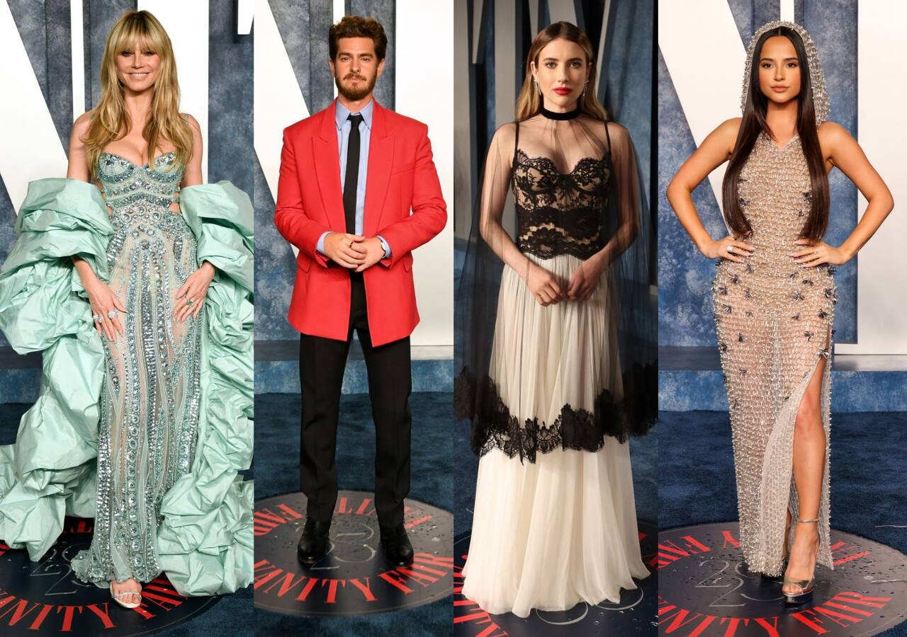 Vanity Fair Oscars Afterparty 2023: Heidi, Andrew, Emma and Becky G on the blue carpet 