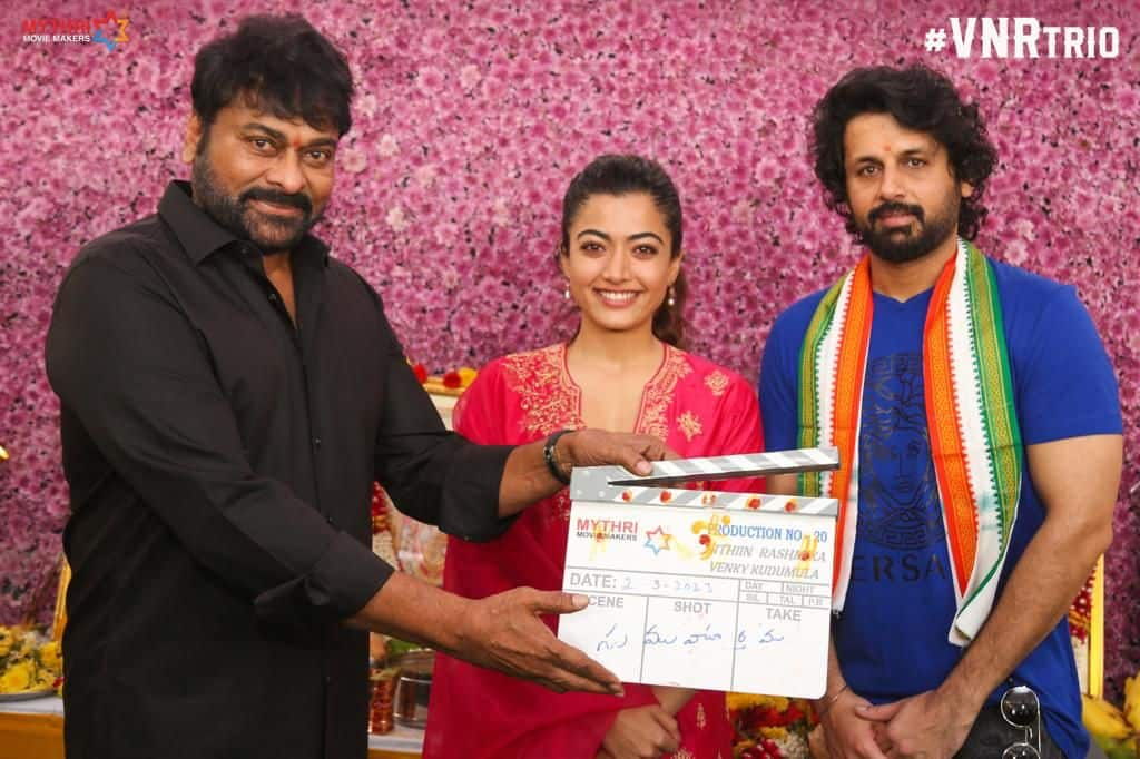 Chiranjeevi launches Rashmika Mandanna and Nithiin’s next; see pics