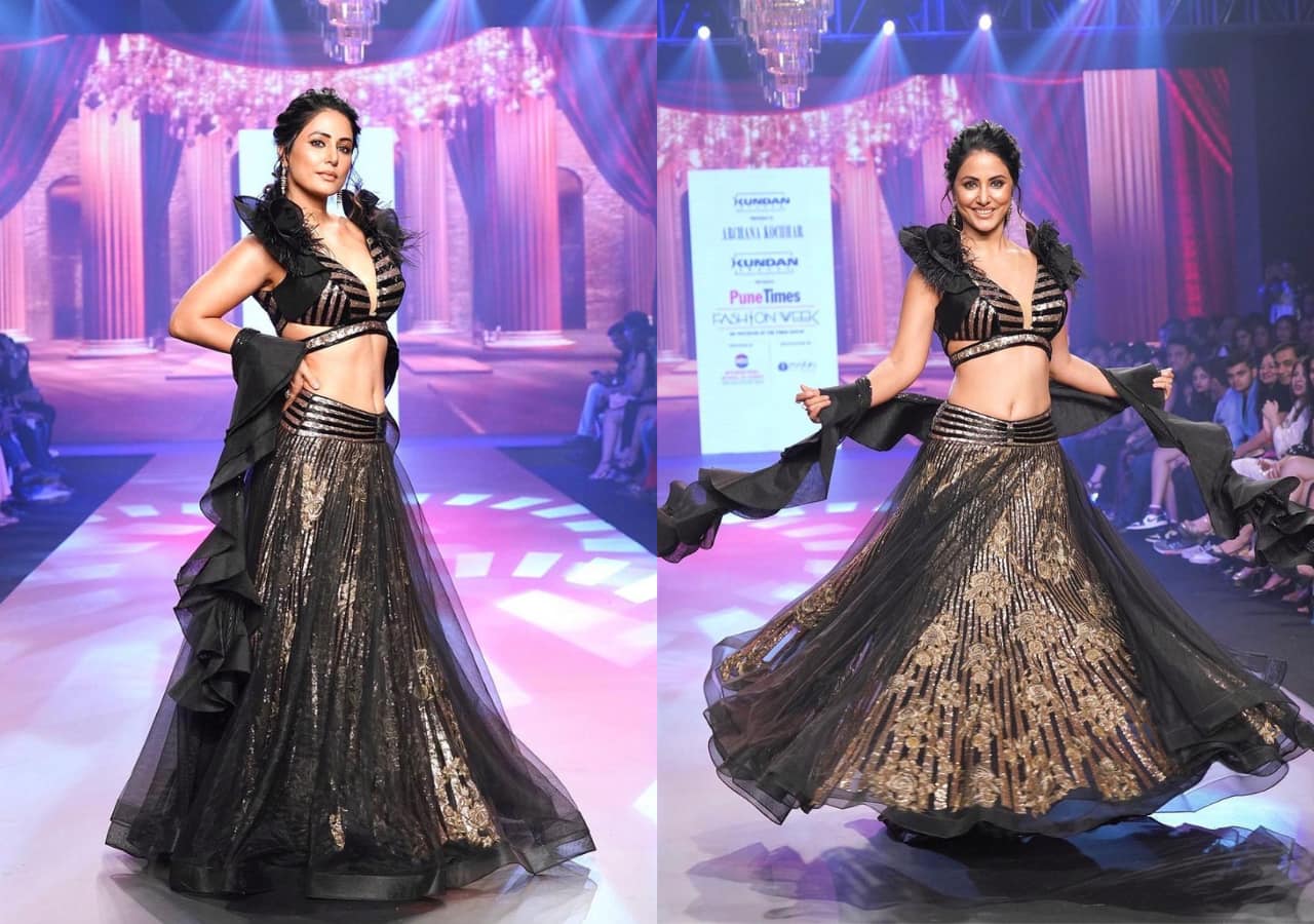 Hina Khan Walks Ramp In A Cut Out Lehenga Choli Diva Stuns Everyone With Her Bewitching 5915