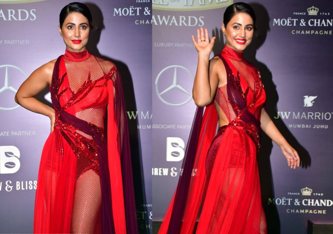 Hina Khan makes sunning green carpet appearance at Hello Hall of Fame Awards 2023